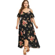 Summer Plus Size V-Neck Spaghetti Straps Boho Maxi Dress - Roja Store