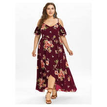 Summer Plus Size V-Neck Spaghetti Straps Boho Maxi Dress - Roja Store